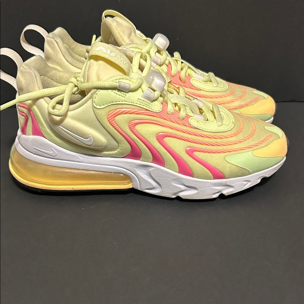 Nike Women's Yellow and Pink Sneakers - Picture 2 of 4